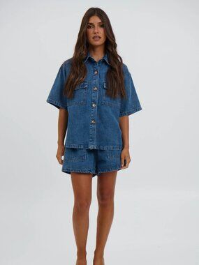 Delaney Denim Set Dark Blue